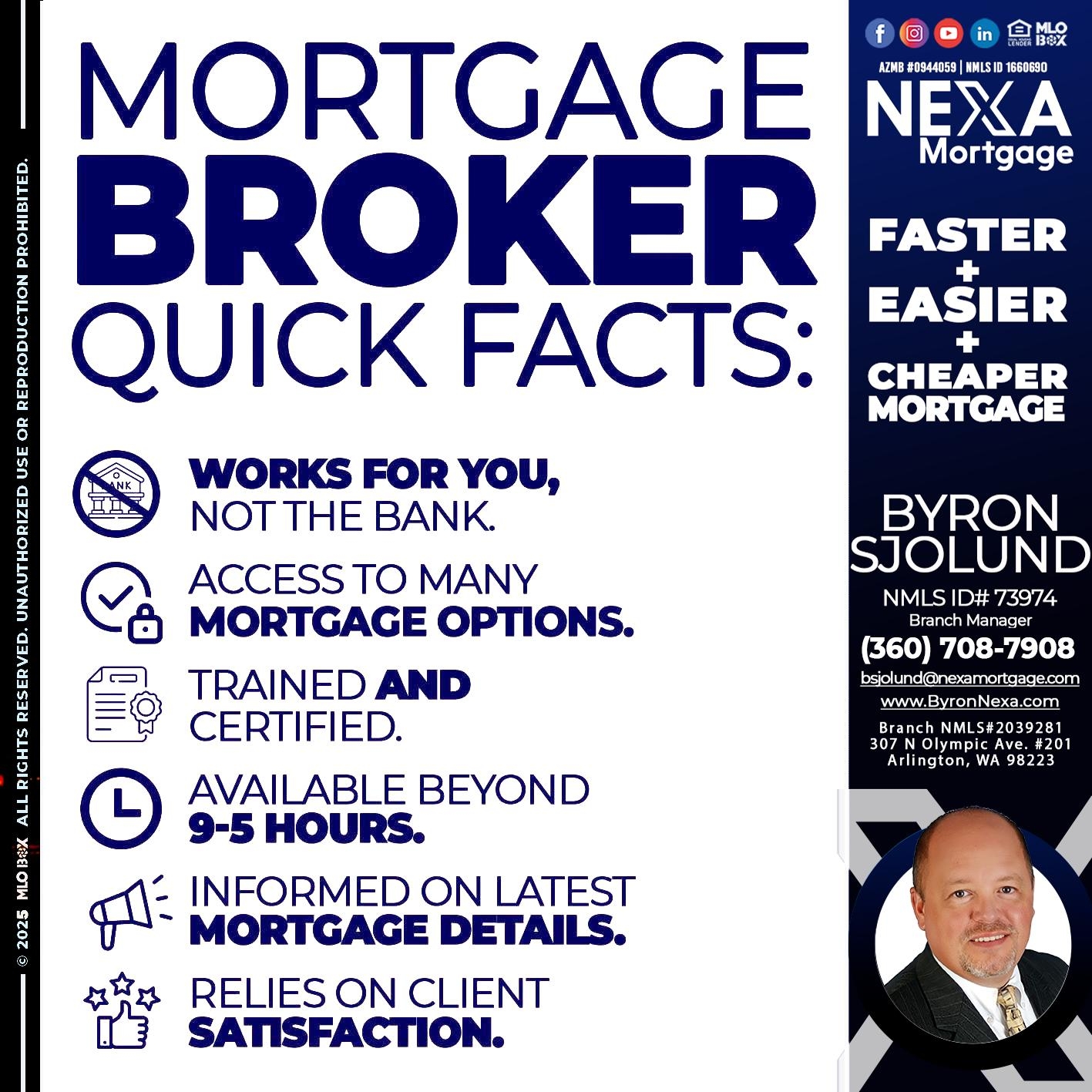 MORTGAGE BROKER- Byron Sjolund -Branch Manager