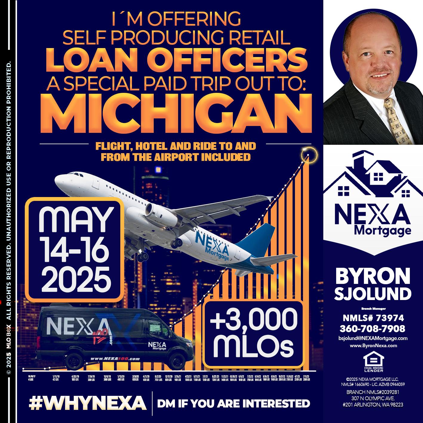 MICHIGAN TRIP - Byron Sjolund -Branch Manager