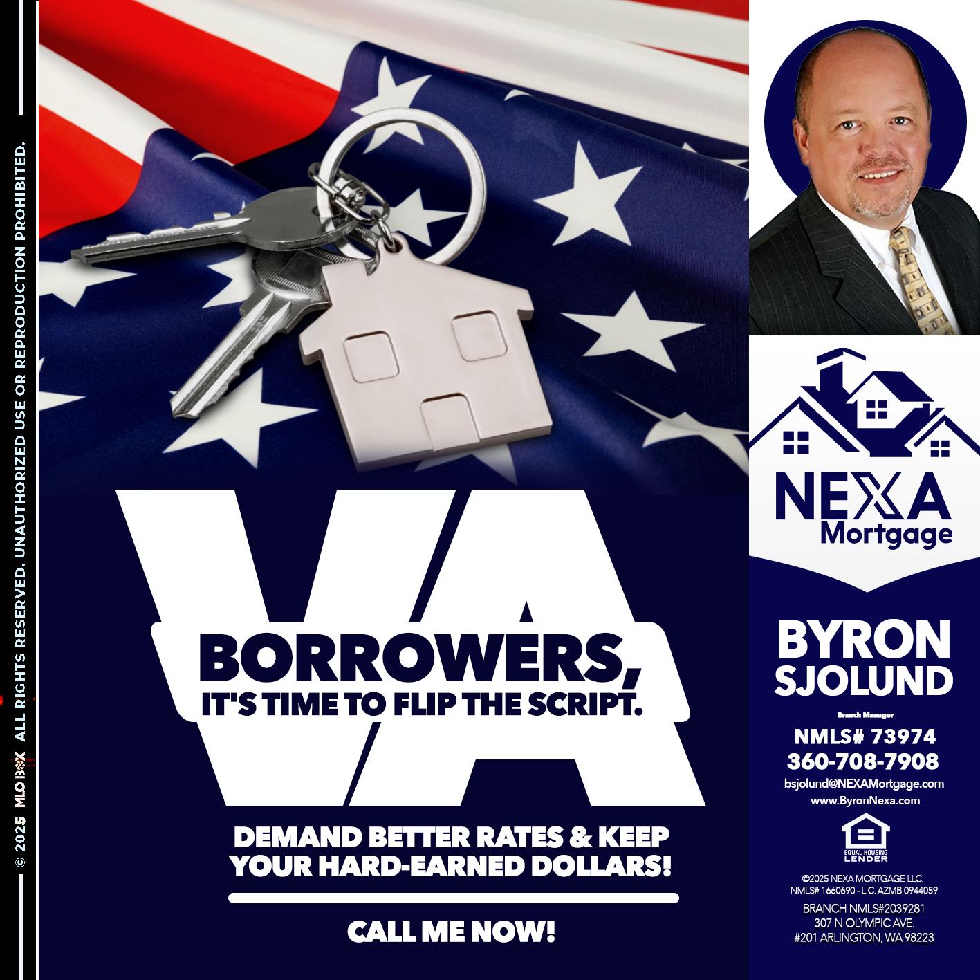 VA BORROWERS - Byron Sjolund -Branch Manager