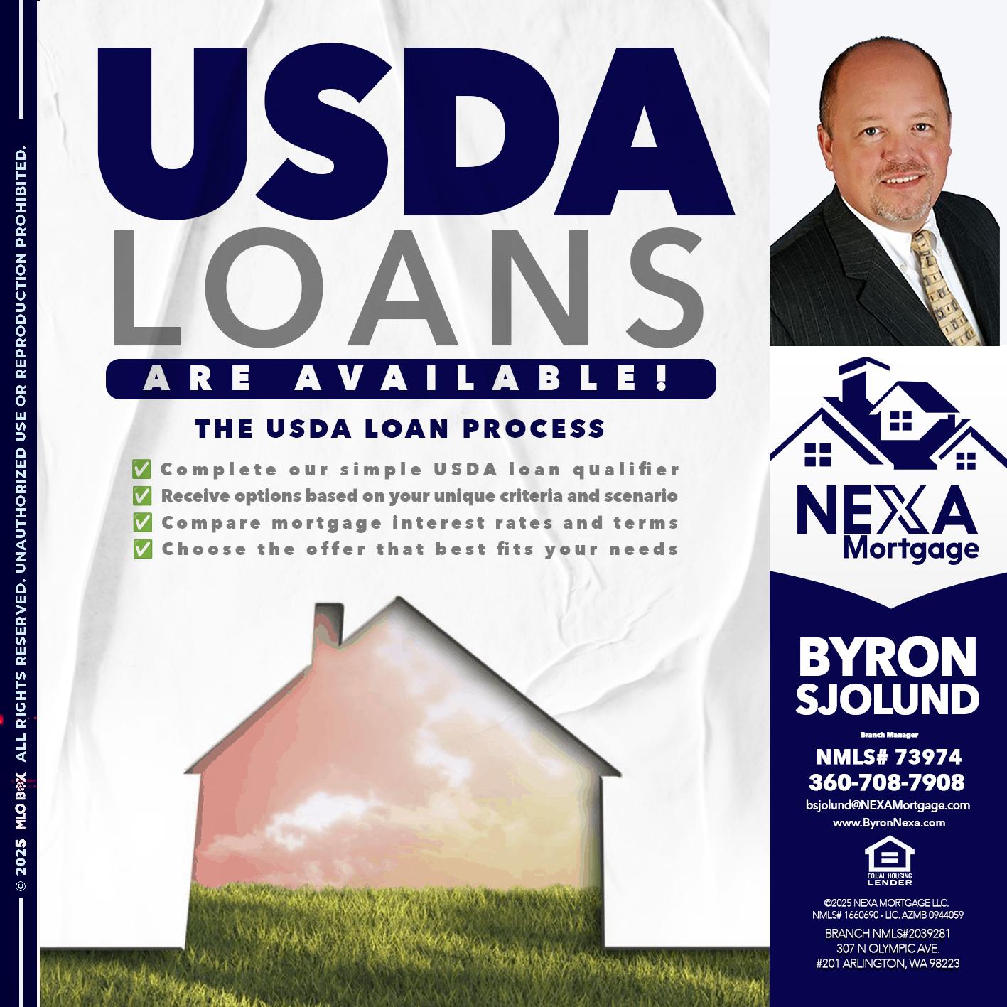 USDA LOANS - Byron Sjolund -Branch Manager