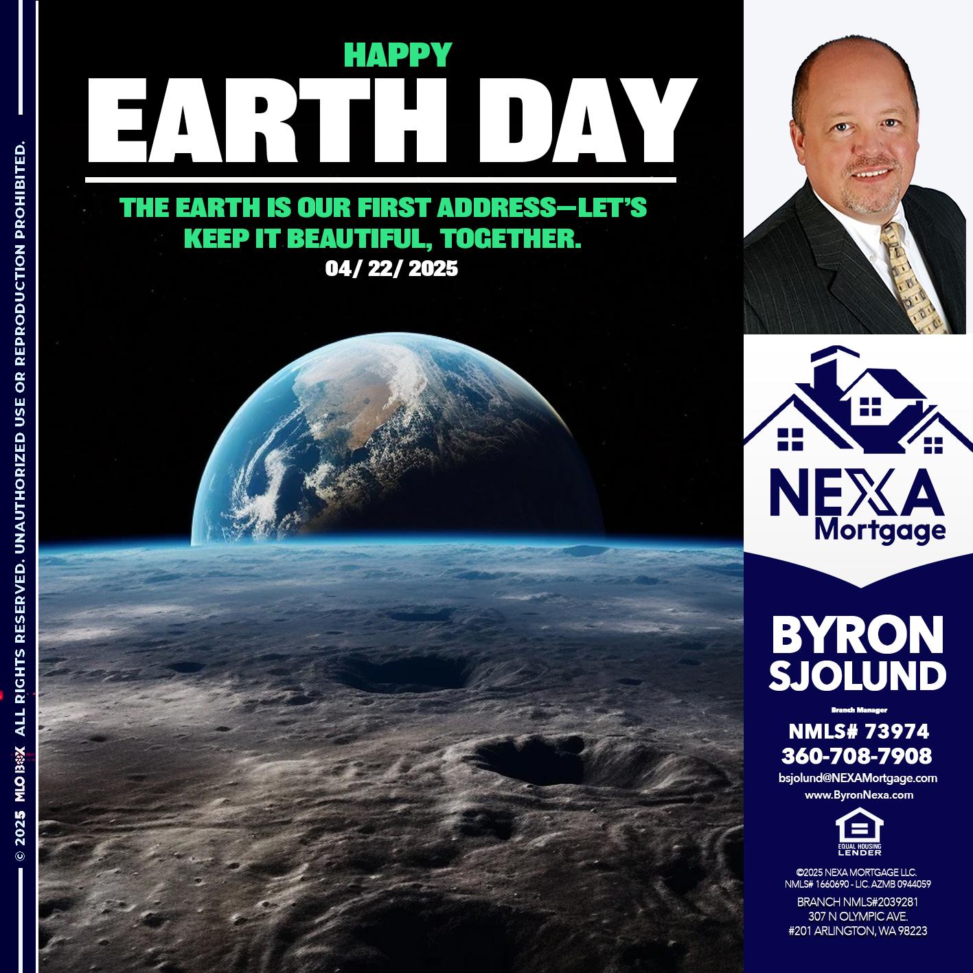 EARTH DAY - Byron Sjolund -Branch Manager