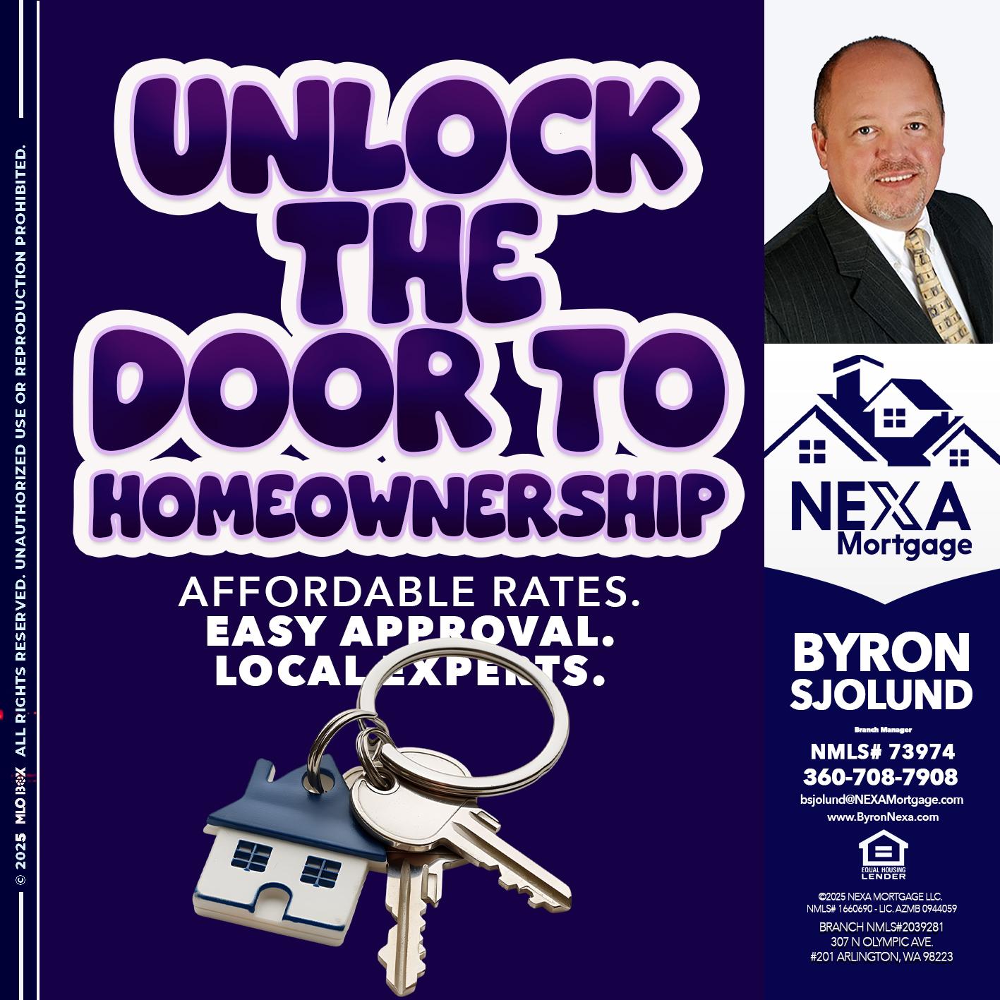 UNLOCK THE DOOR - Byron Sjolund -Branch Manager