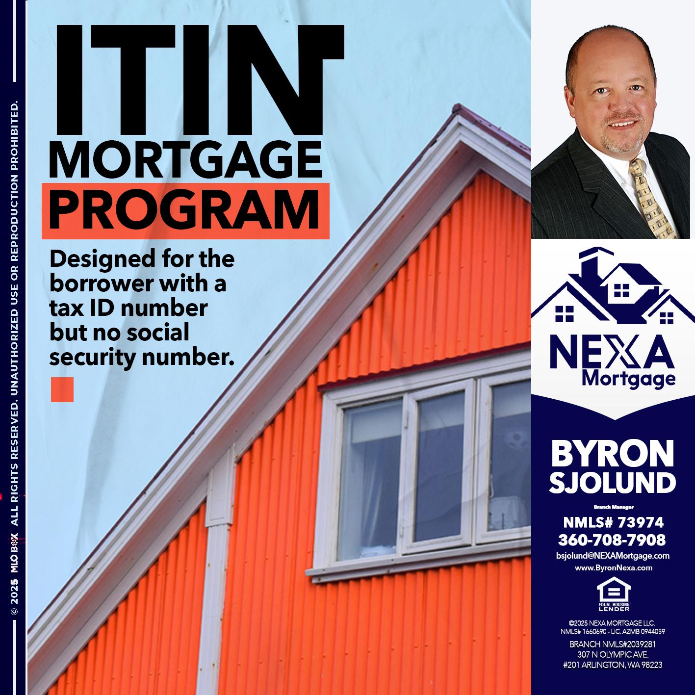 ITIN PROGRAM - Byron Sjolund -Branch Manager