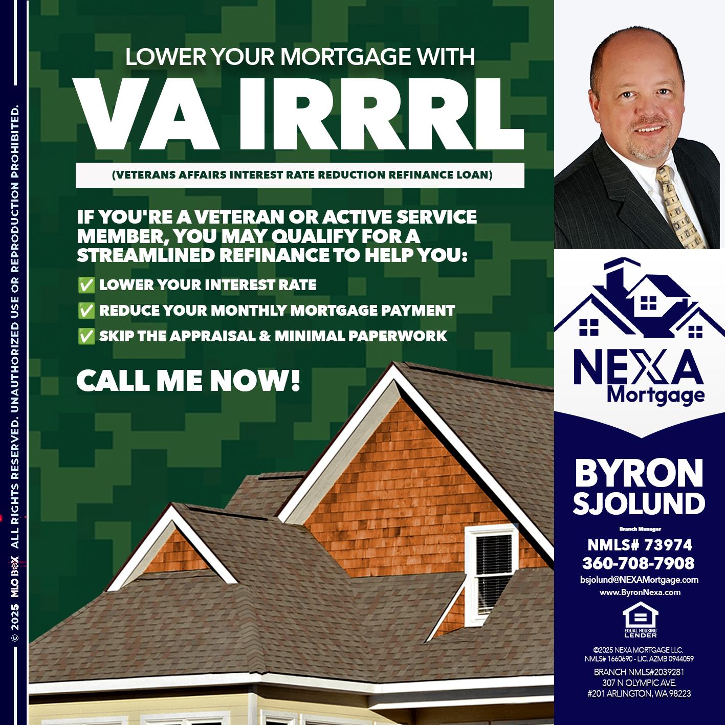 VA IRRRL - Byron Sjolund -Branch Manager