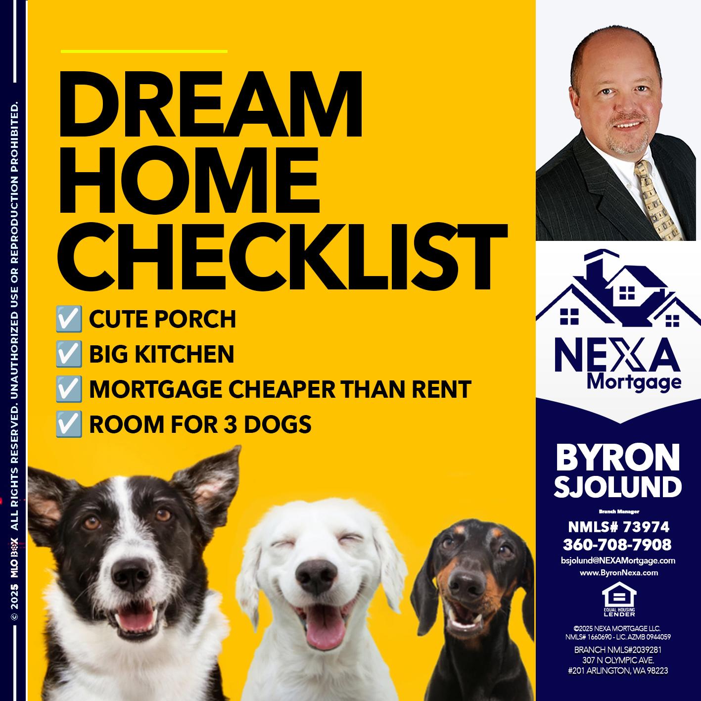 DREAM HOME CHEK LIST - Byron Sjolund -Branch Manager