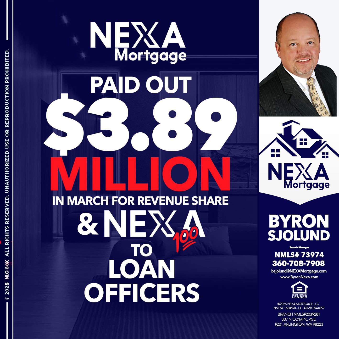 NEXA PAID OUT - Byron Sjolund -Branch Manager
