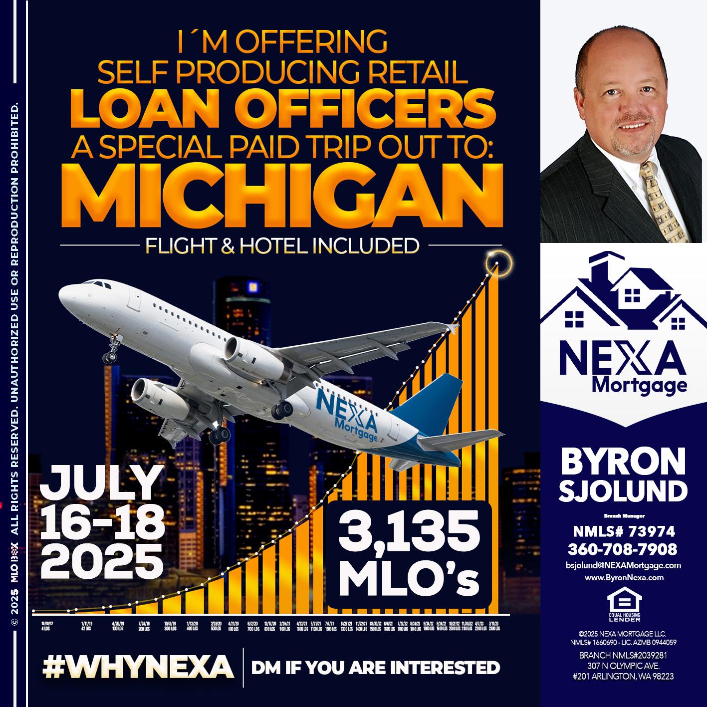 MICHIGAN TRIP - Byron Sjolund -Branch Manager