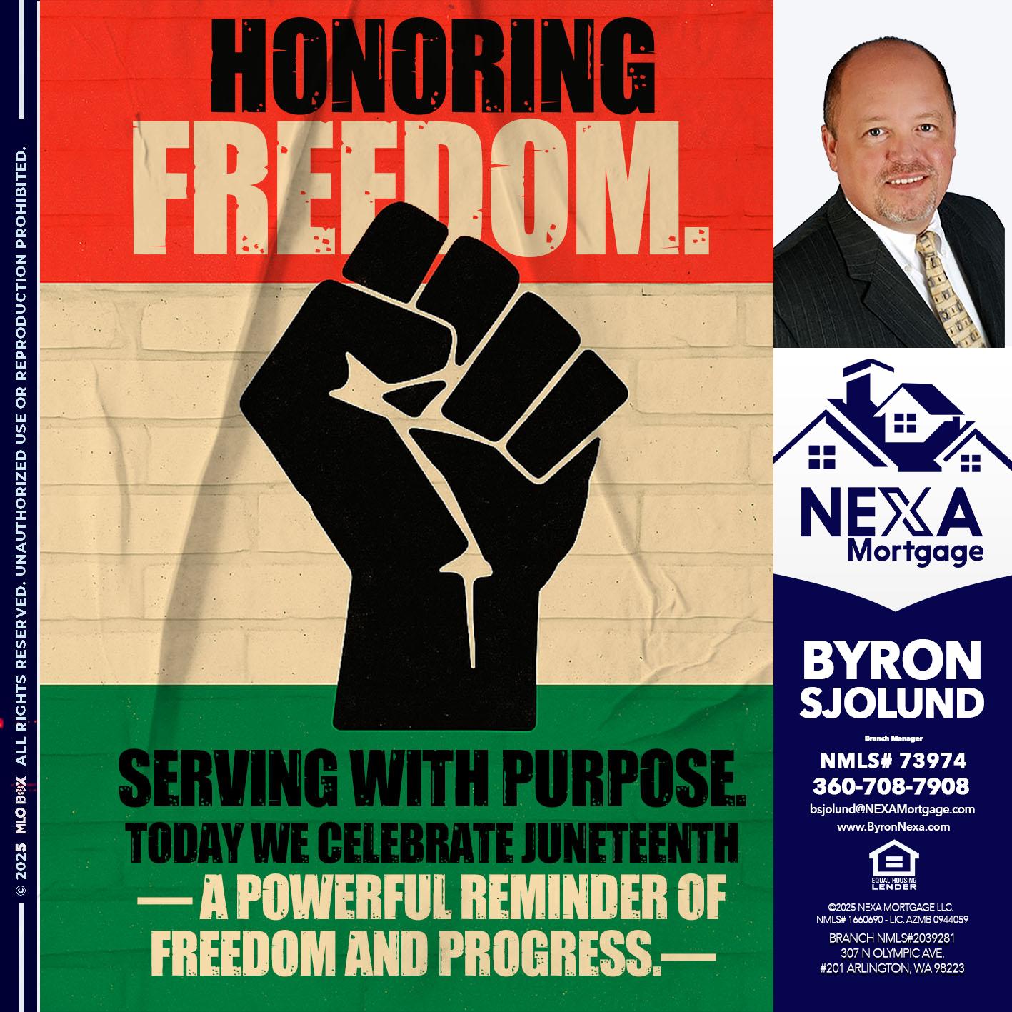 HONORING FREEDOM - Byron Sjolund -Branch Manager