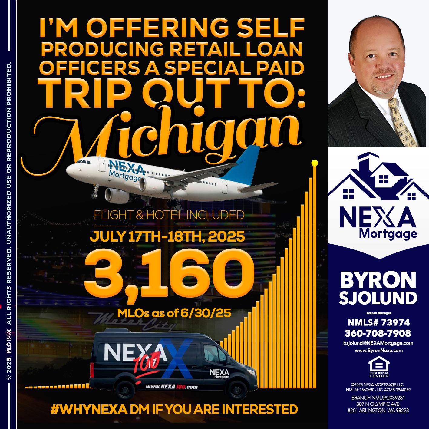 MICHIGAN TRIP - Byron Sjolund -Branch Manager