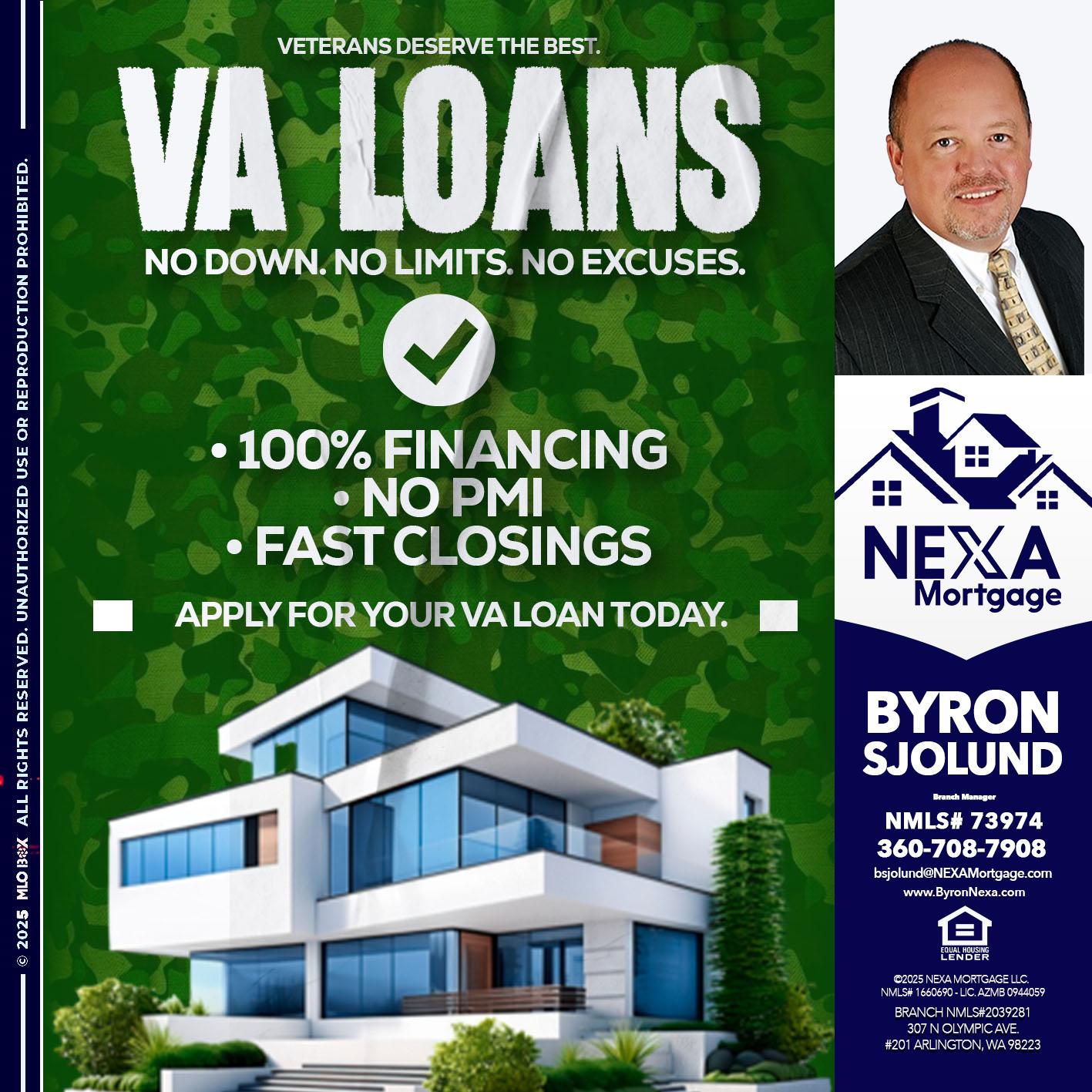 VA LOANS - Byron Sjolund -Branch Manager