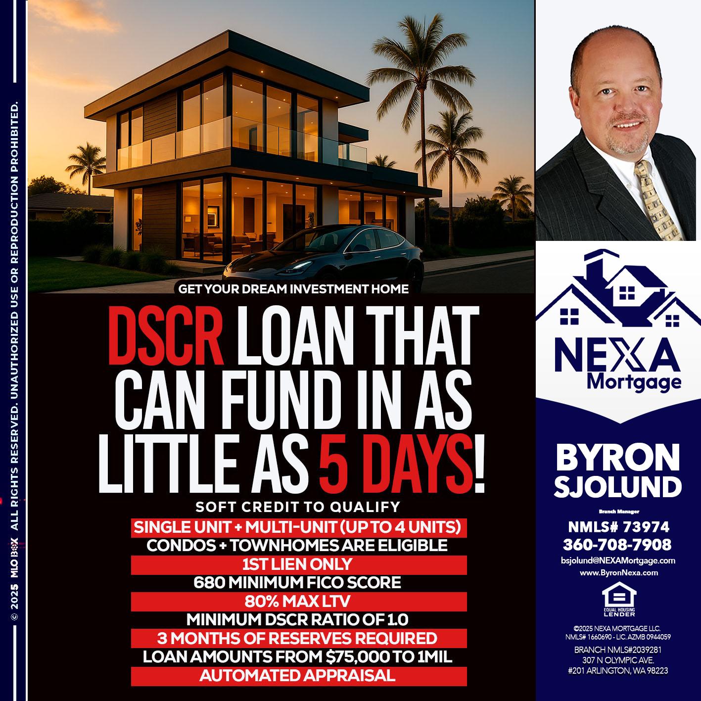 DSCR LOAN - Byron Sjolund -Branch Manager