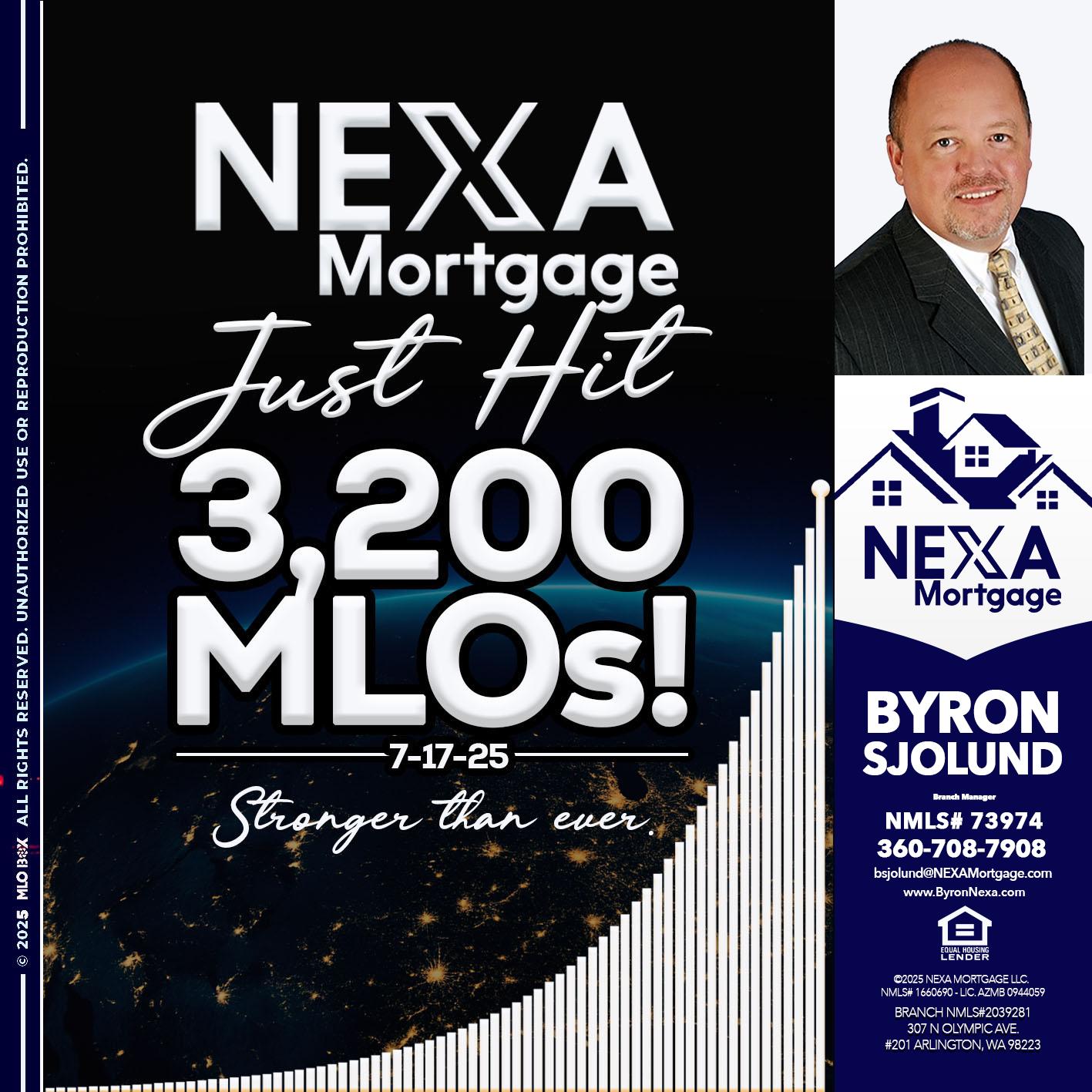 3200 MLOs - Byron Sjolund -Branch Manager