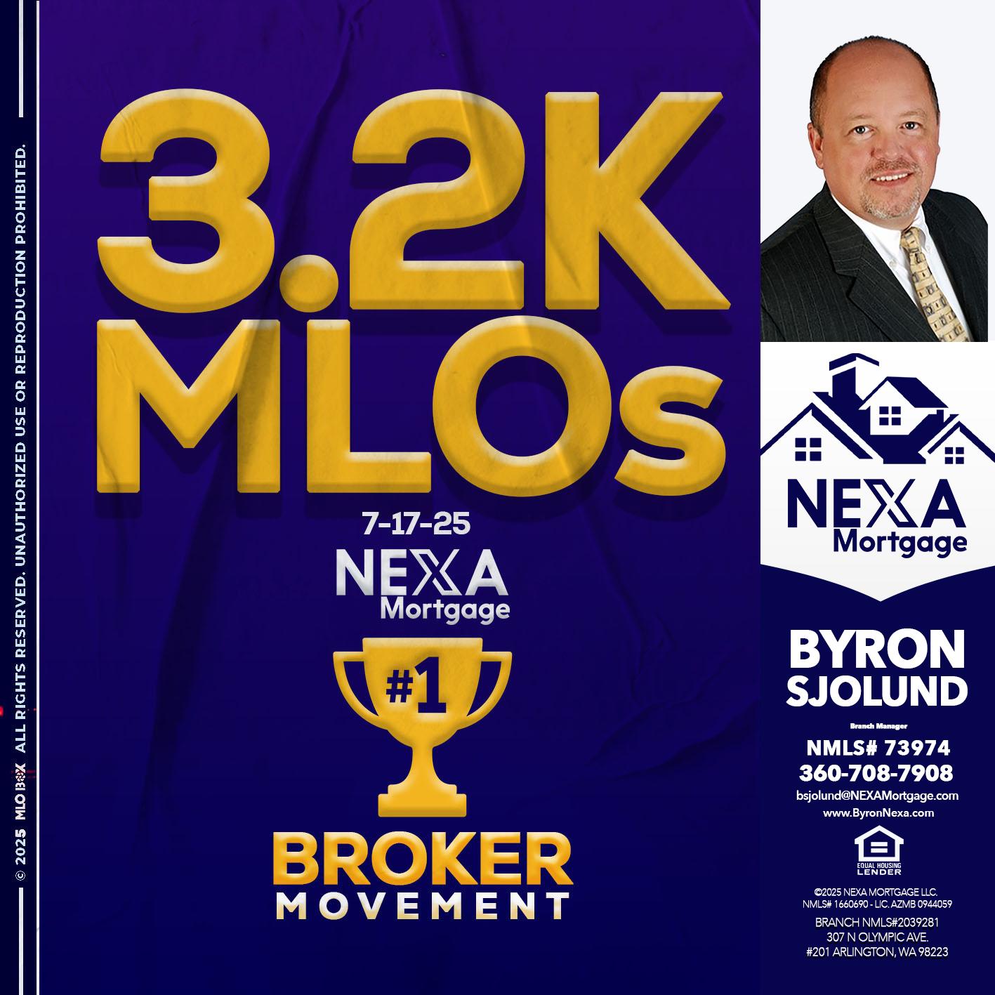 3.2K MLOs - Byron Sjolund -Branch Manager