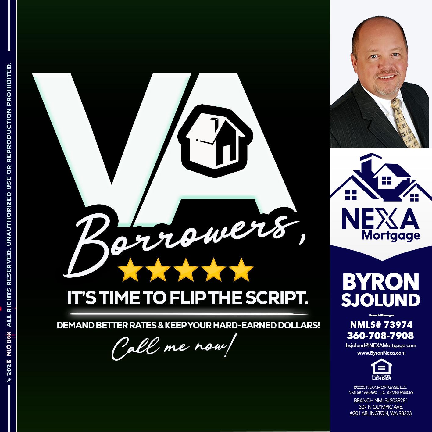VA BORROWERS - Byron Sjolund -Branch Manager