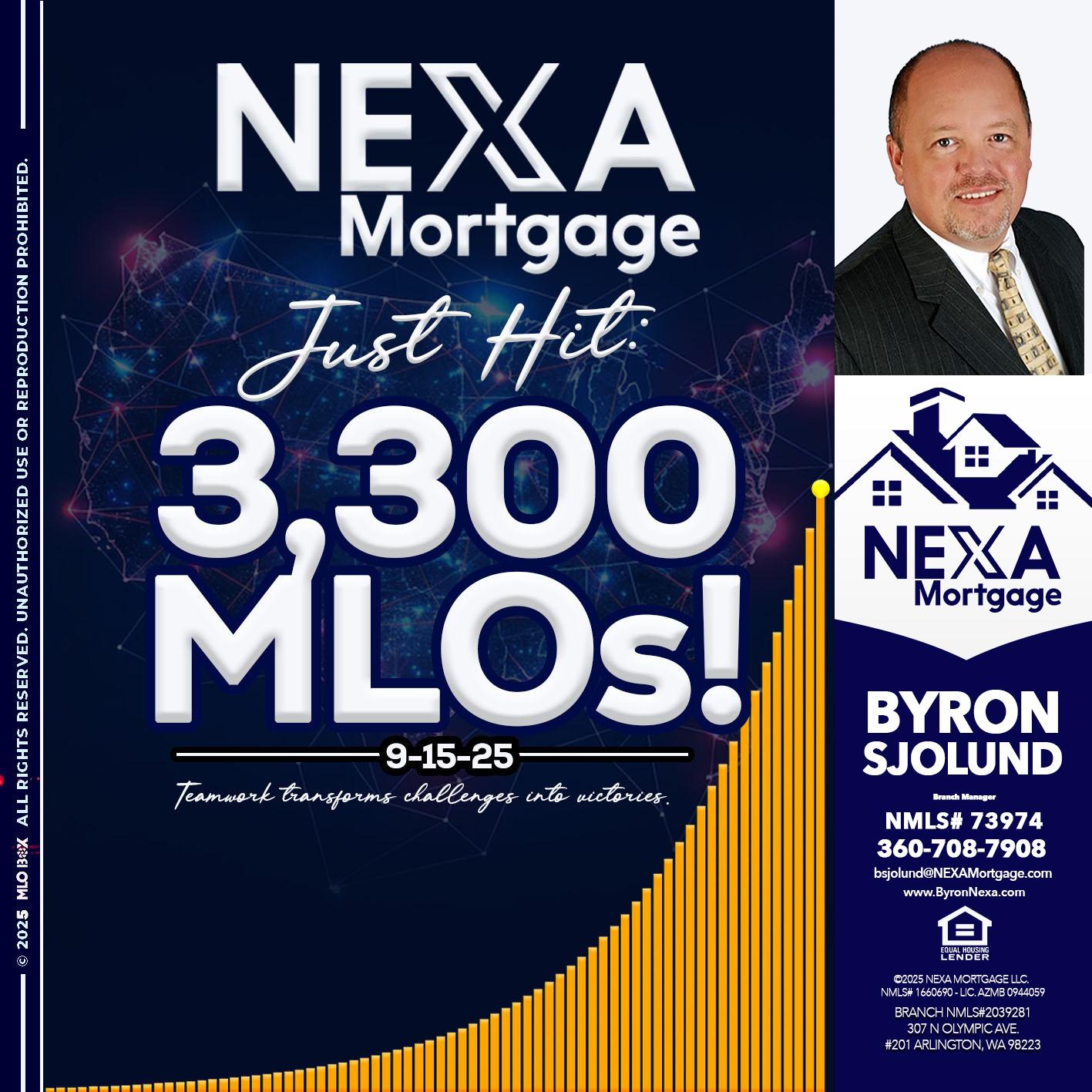 NEXA JUST HIT 3300 MLOS - Byron Sjolund -Branch Manager