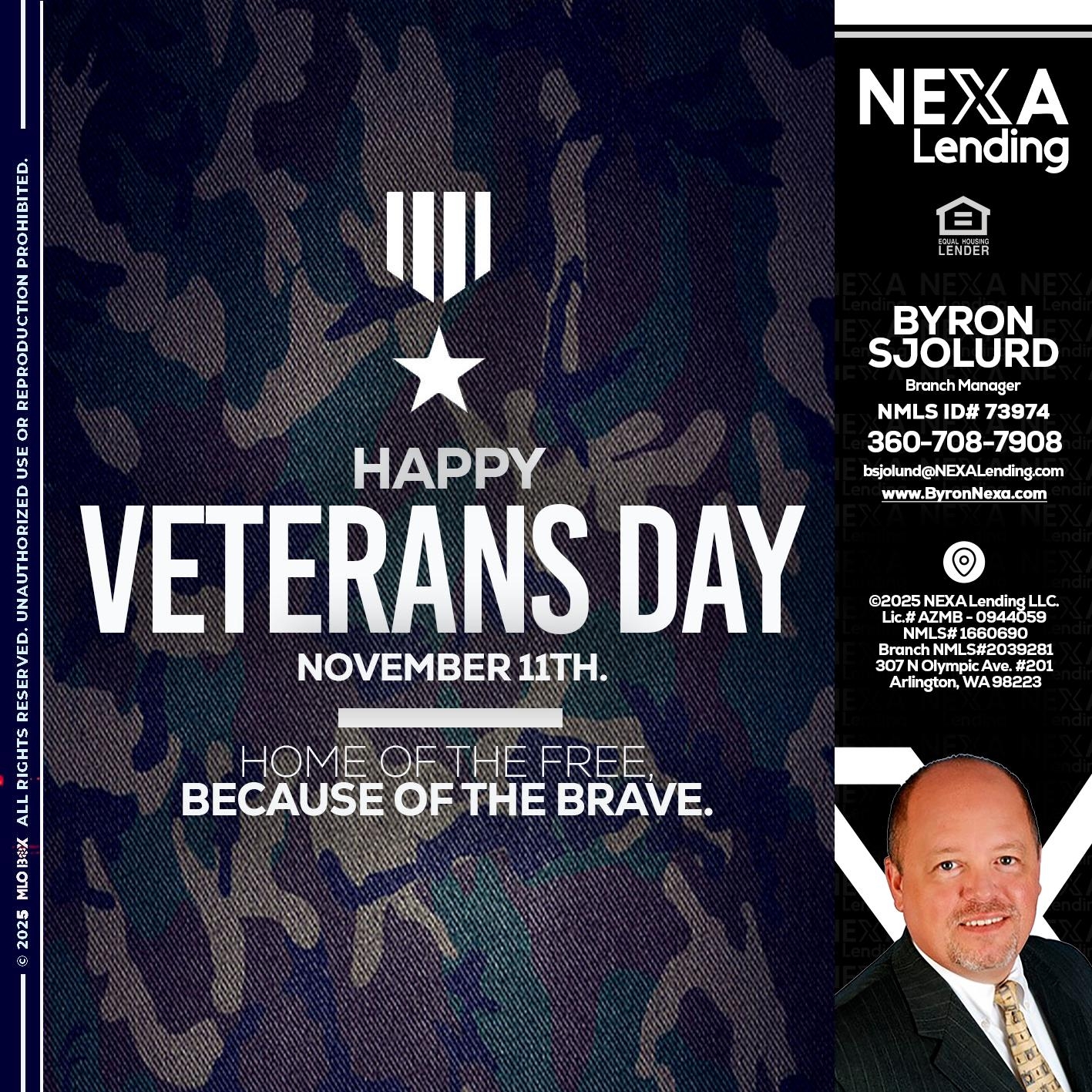 VETERANS DAY - Byron Sjolund -Branch Manager