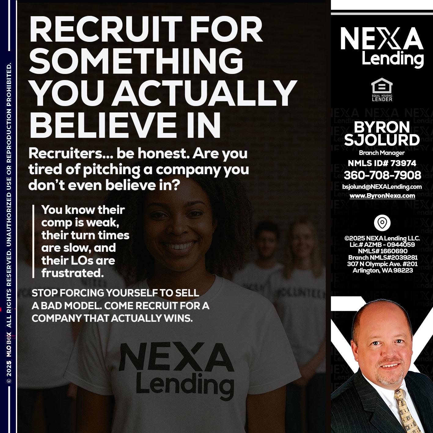 RECRUITING - Byron Sjolund -Branch Manager