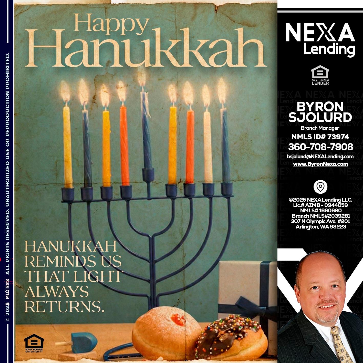 HAPPY HANUKKAH - Byron Sjolund -Branch Manager