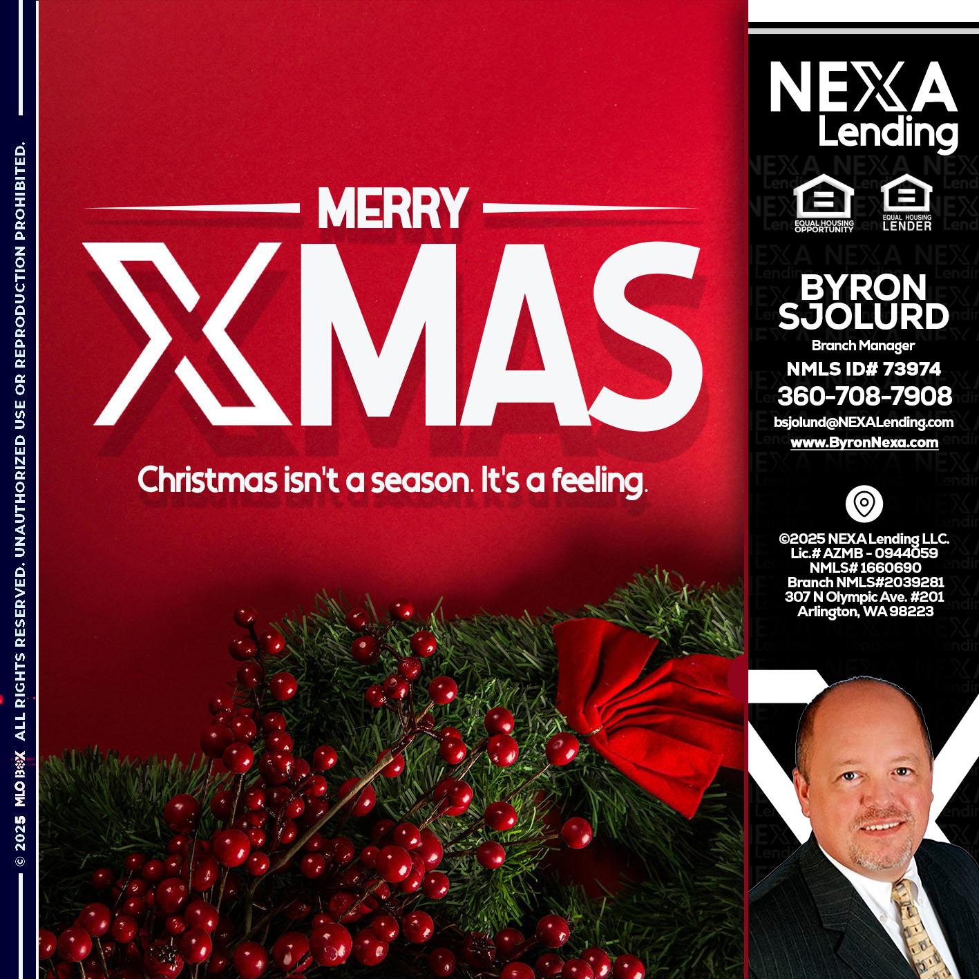 merry xmas - Byron Sjolund -Branch Manager
