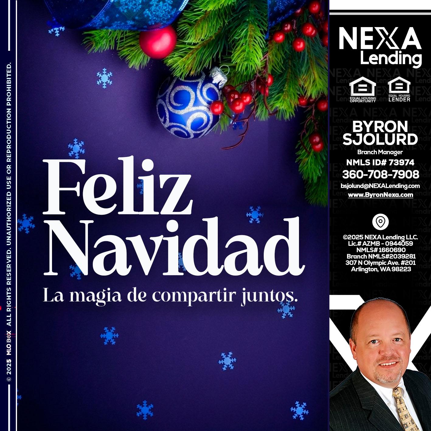 FELIZ NAVIDAD - Byron Sjolund -Branch Manager