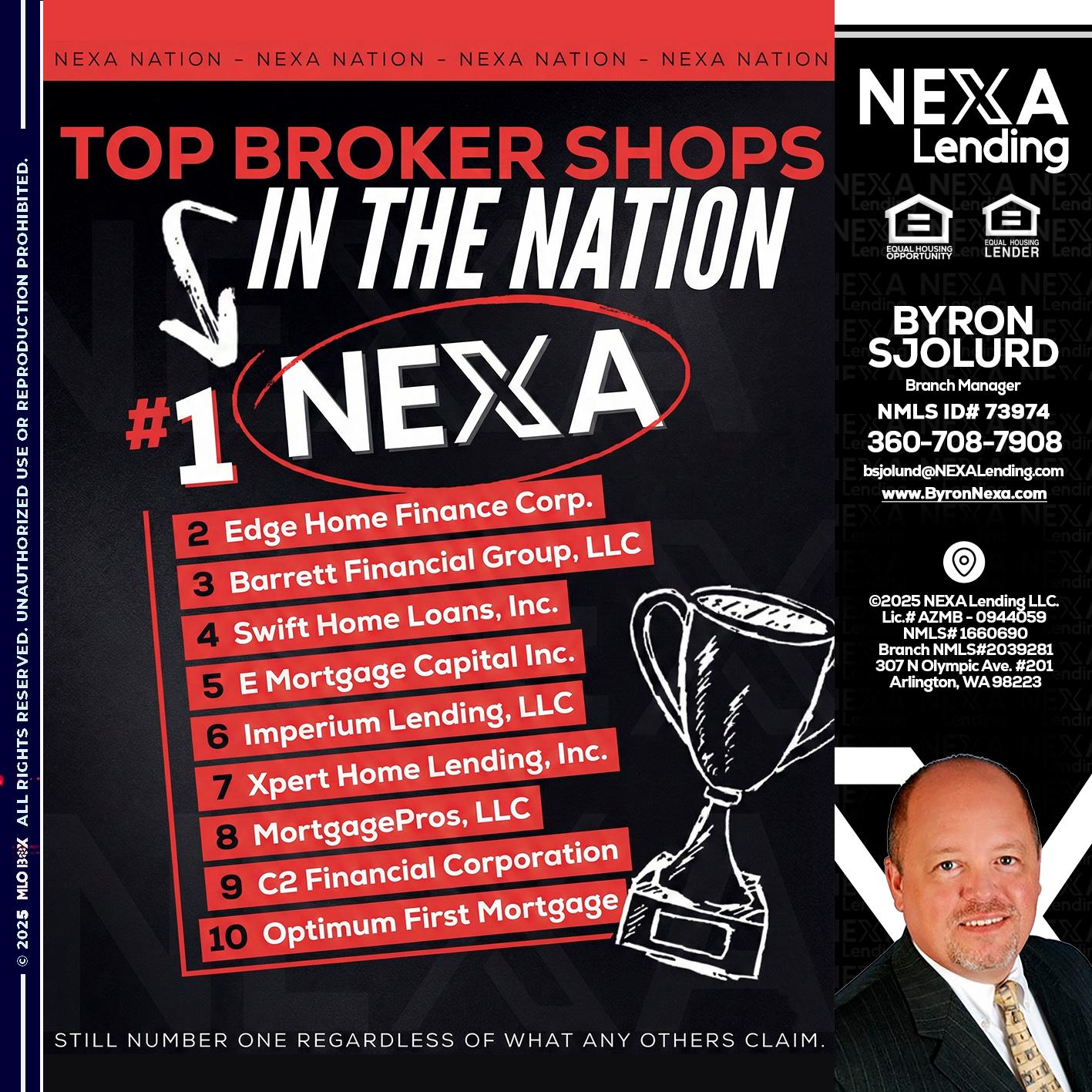 top broker - Byron Sjolund -Branch Manager