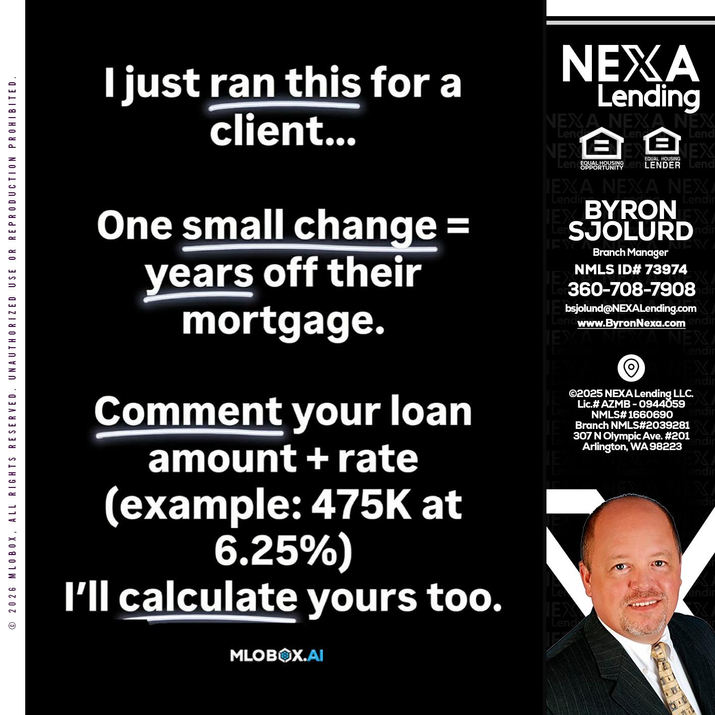 I JUST RAN - Byron Sjolund -Branch Manager