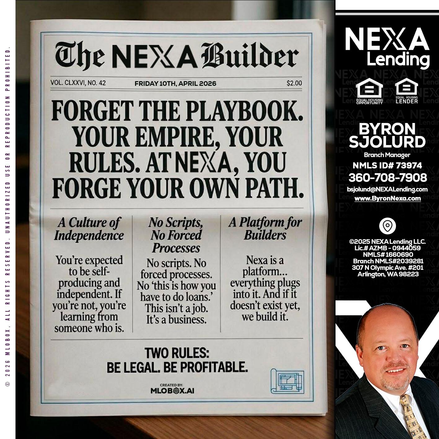 THE NEXA BUILDER - Byron Sjolund -Branch Manager
