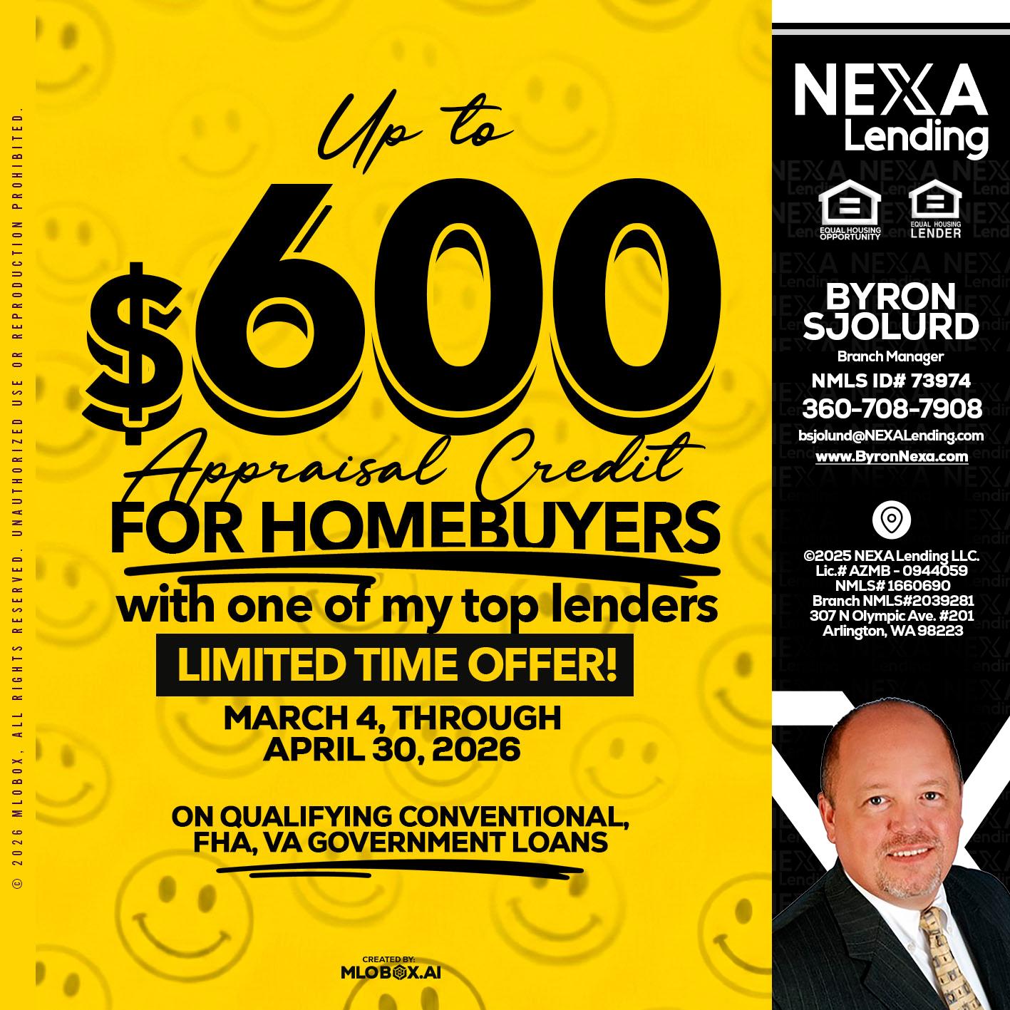 UP TO 600 - Byron Sjolund -Branch Manager