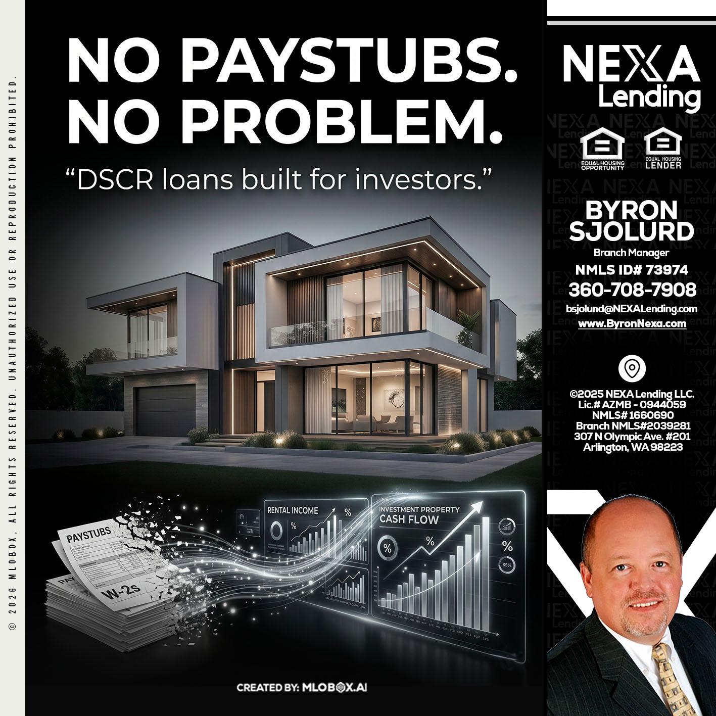 no paystub - Byron Sjolund -Branch Manager