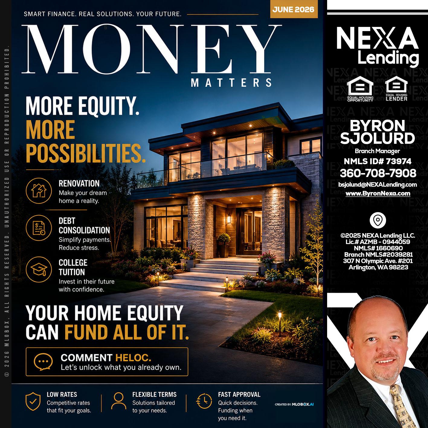 MONEY MATTERS - Byron Sjolund -Branch Manager