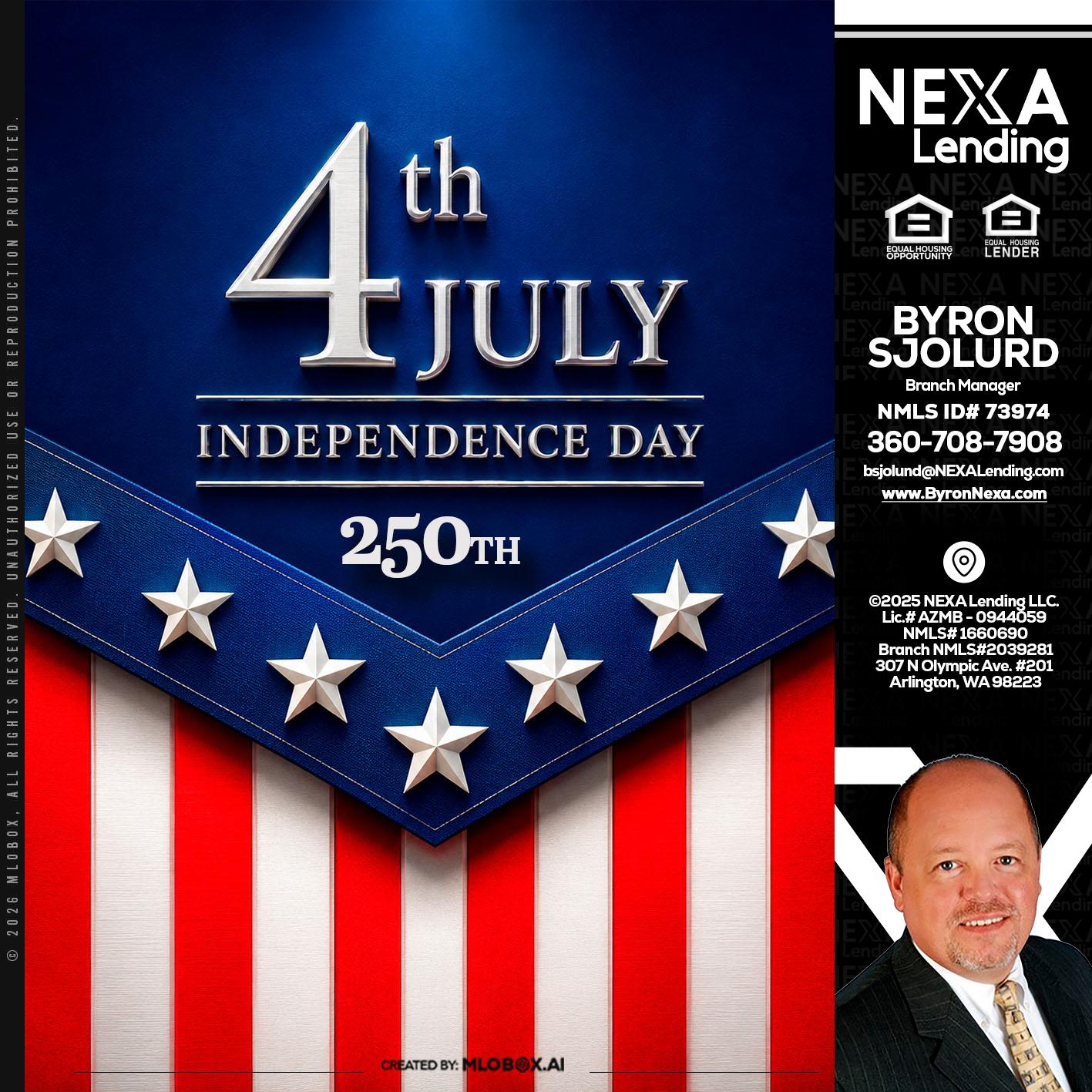 4th of july - Byron Sjolund -Branch Manager