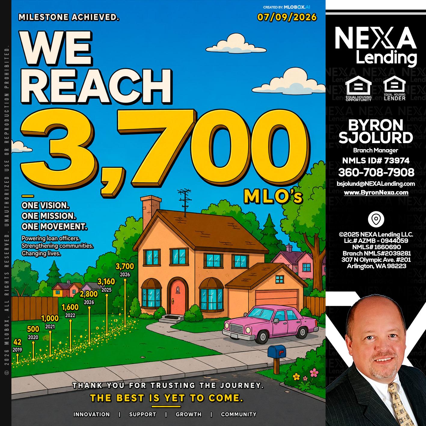 3,700 MLO's - Byron Sjolund -Branch Manager