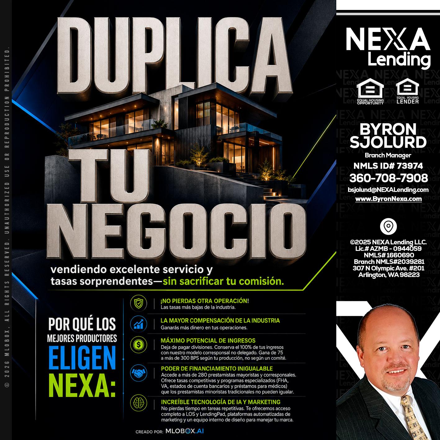 DUPLICA TU NEGOCIO - Byron Sjolund -Branch Manager