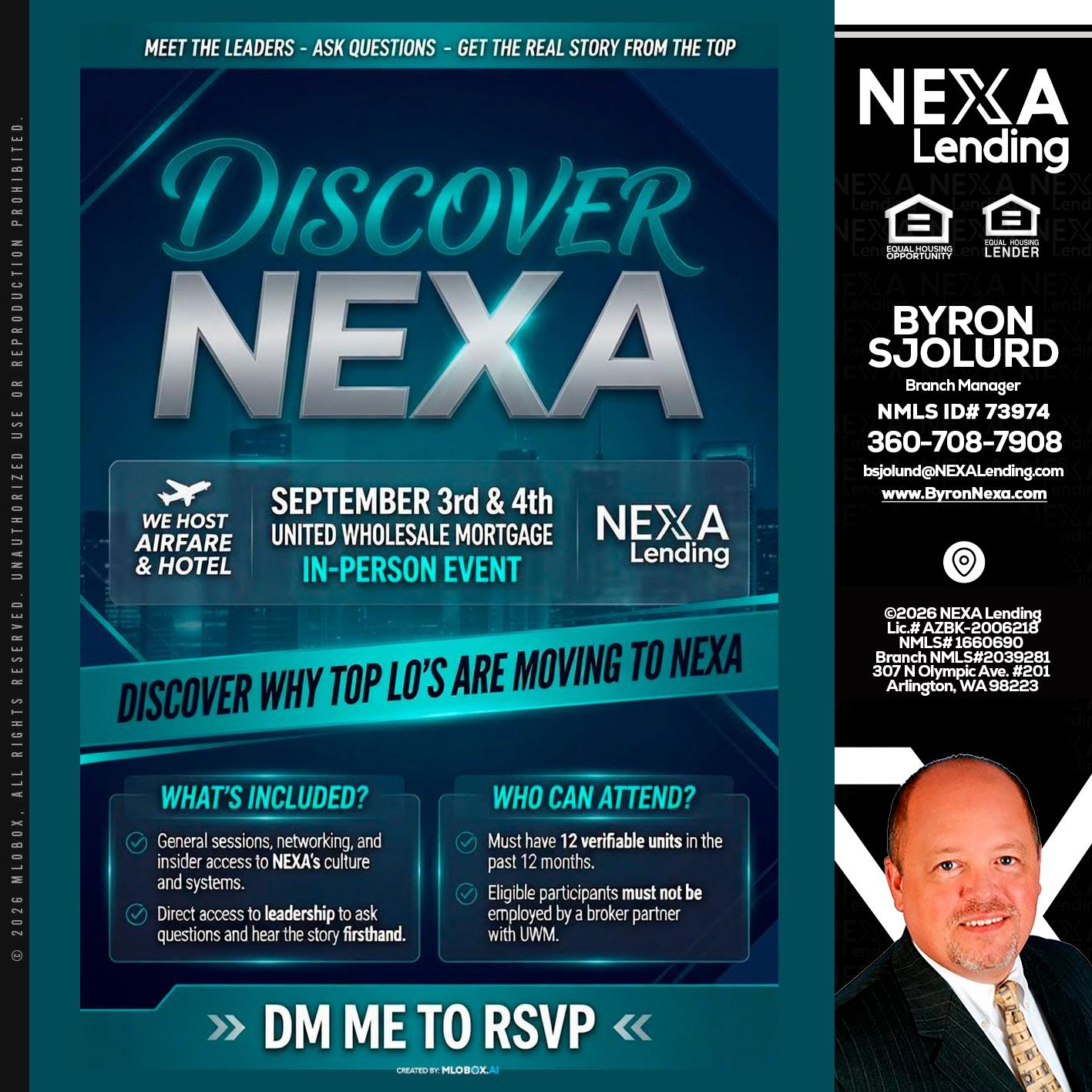 DISCOVER NEXA - Byron Sjolund -Branch Manager