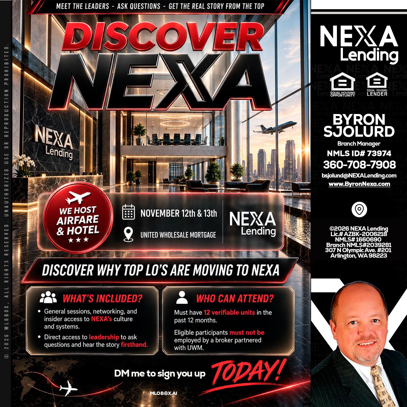 DISCOVER NEXA - Byron Sjolund -Branch Manager
