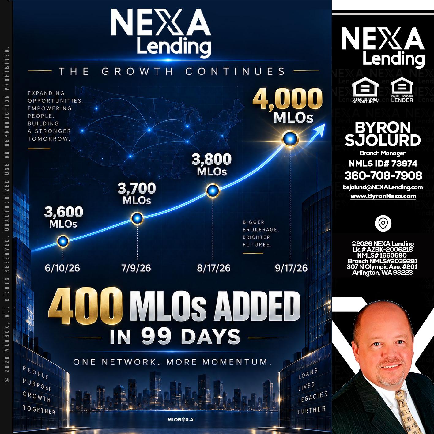 NEXA Lending 4000 MLOs - Byron Sjolund -Branch Manager