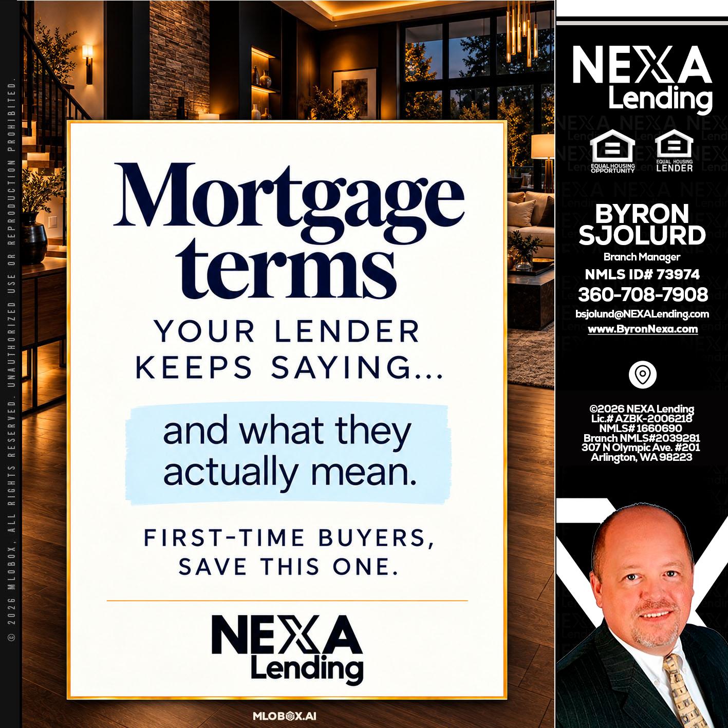 mortgage terms - Byron Sjolund -Branch Manager